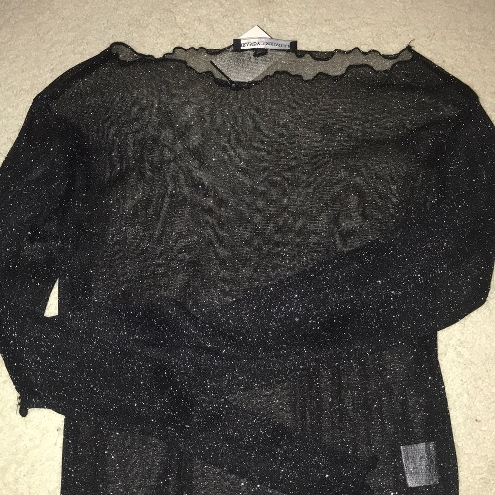 Brandy Melville Sheer Glitter Long Sleeve